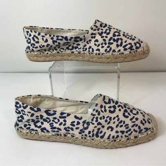 Sam Edelman Leopard Print Verona Espadrilles Dark Blue Tan Beige Womens Size 7.5 - Picture 3 of 13